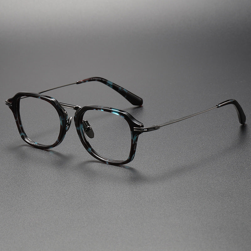 Handcrafted retro square acetate eyeglass frame