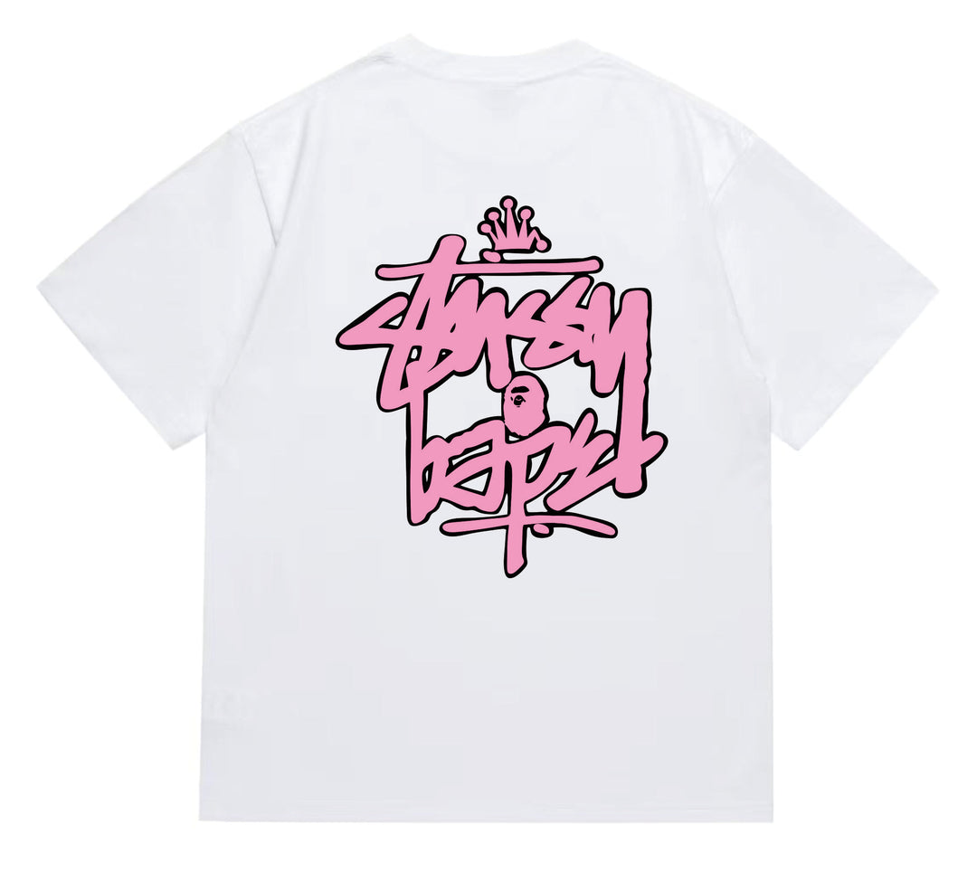 BAPE loose fit short-sleeved letter print t-shirt