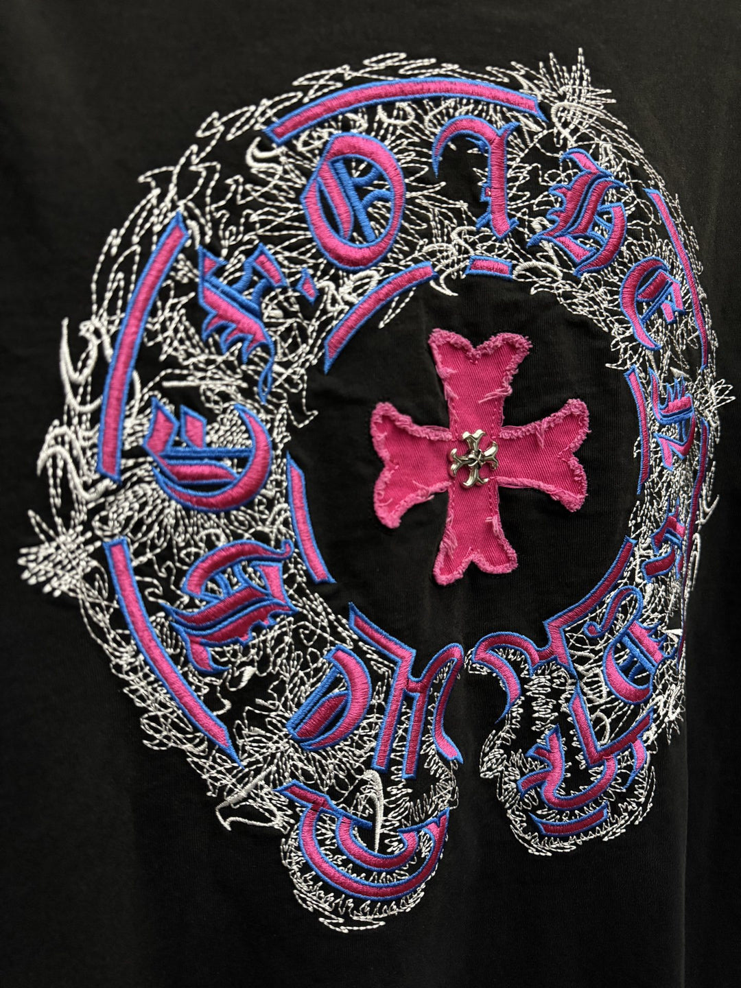 Chrome Hearts Washed Appliqué Embroidered Short-Sleeve T-Shirt