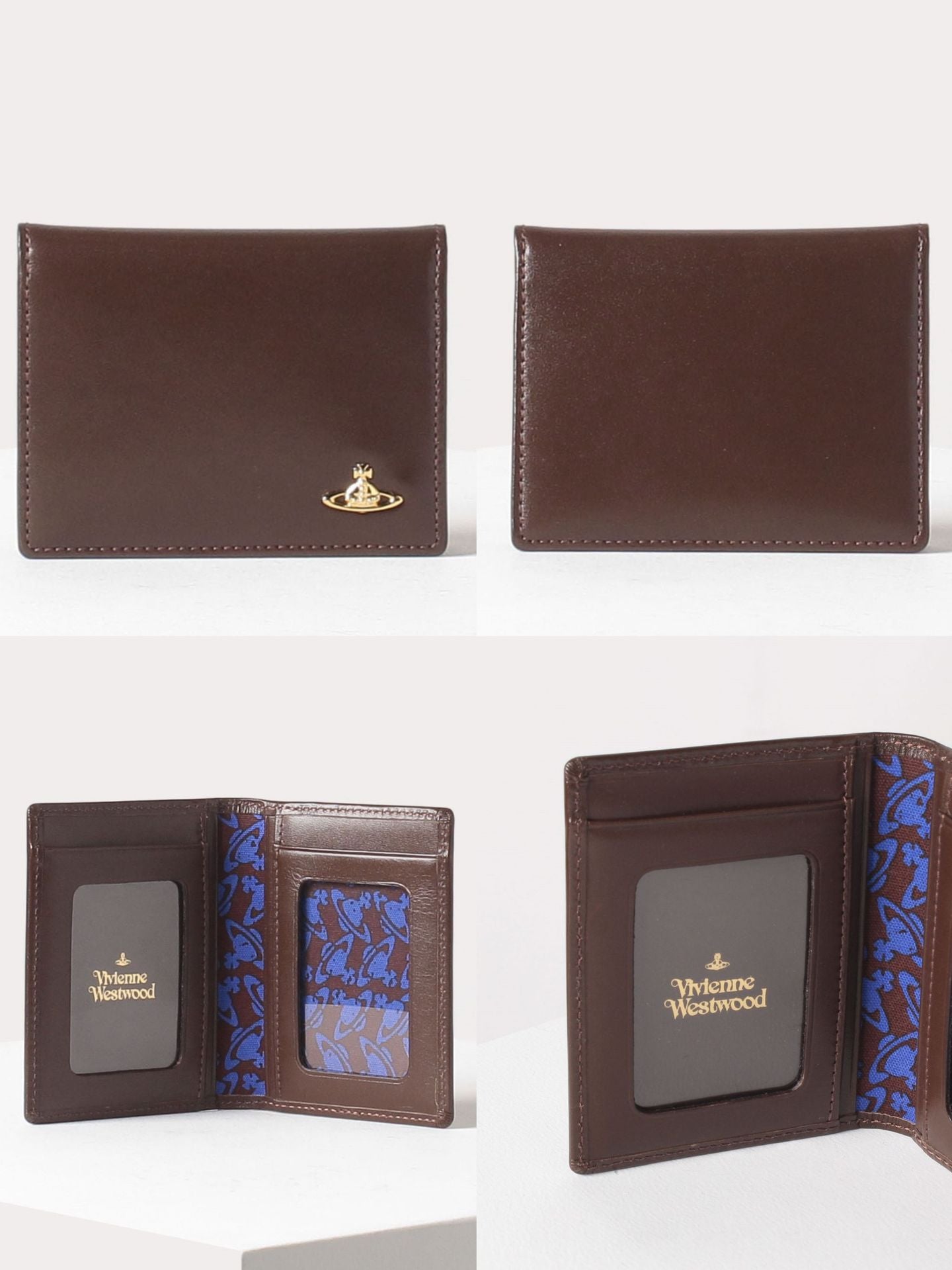 Card holder ID holder genuine leather long solid color