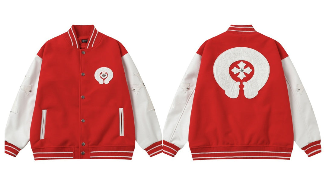 Chrome Hearts Cross Patch Embroidery Baseball Jacket