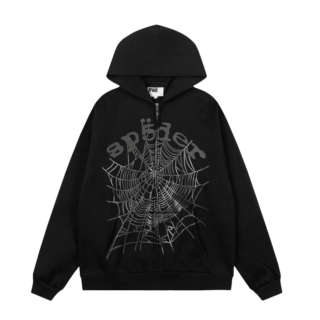 Sp5der555555 Spiderweb Foam Print Sweatshirt Set