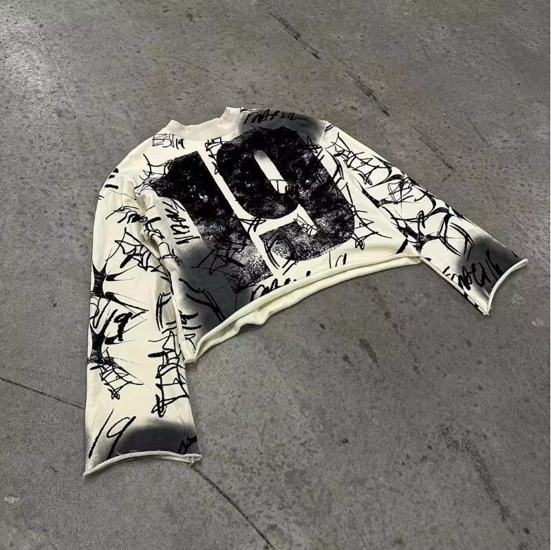 Digital 19 Terry Cotton Gothic Graffiti Sweatshirt