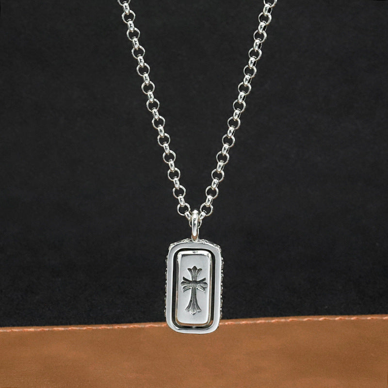 chrome hearts rotatable square pendant