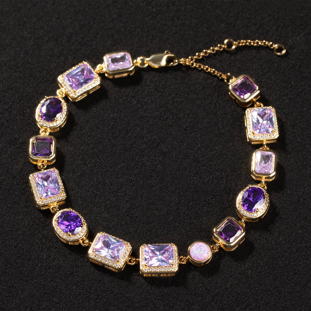10mm Geometric Purple Gemstone Necklace