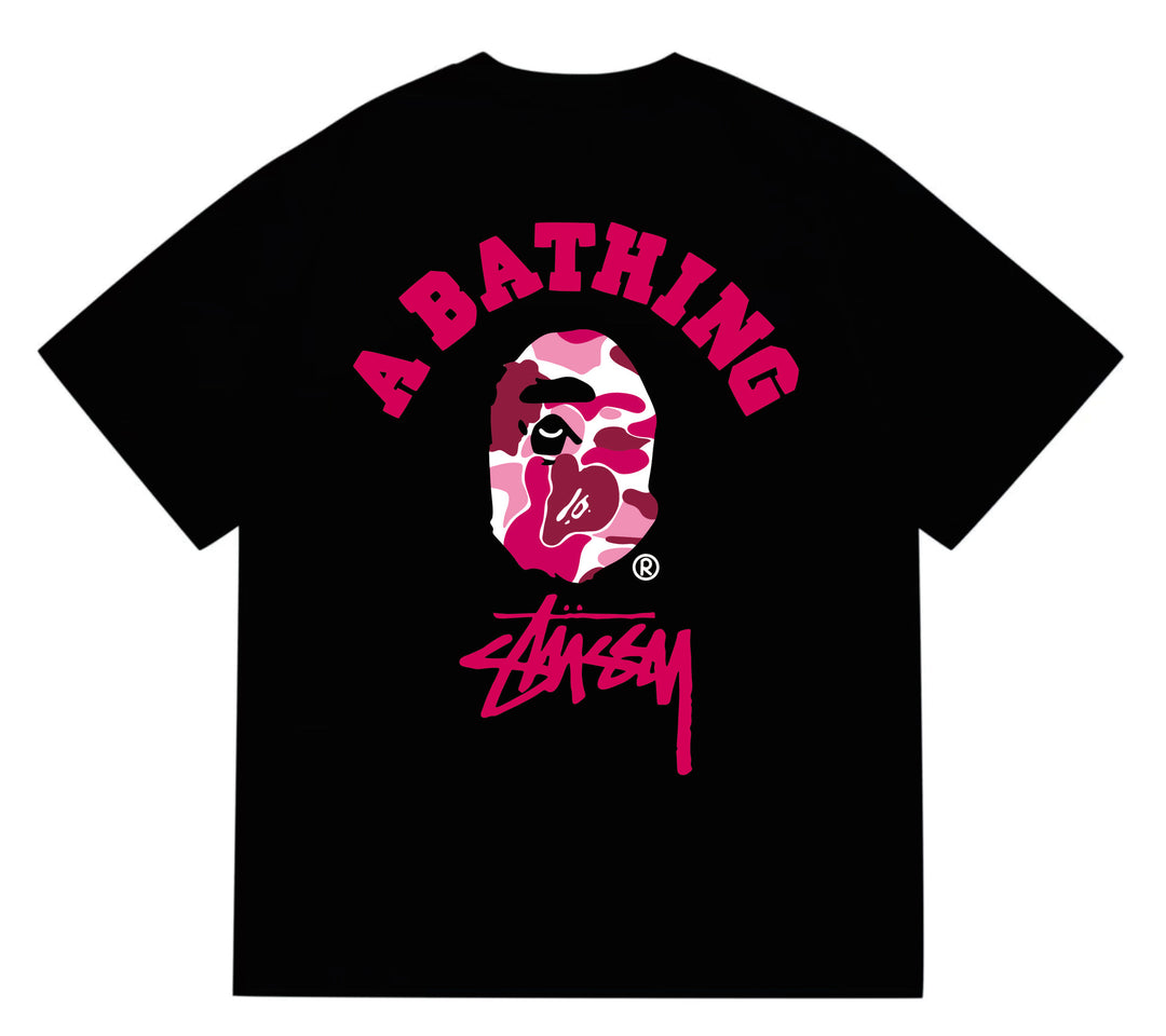 BAPE loose fit short-sleeved letter print t-shirt