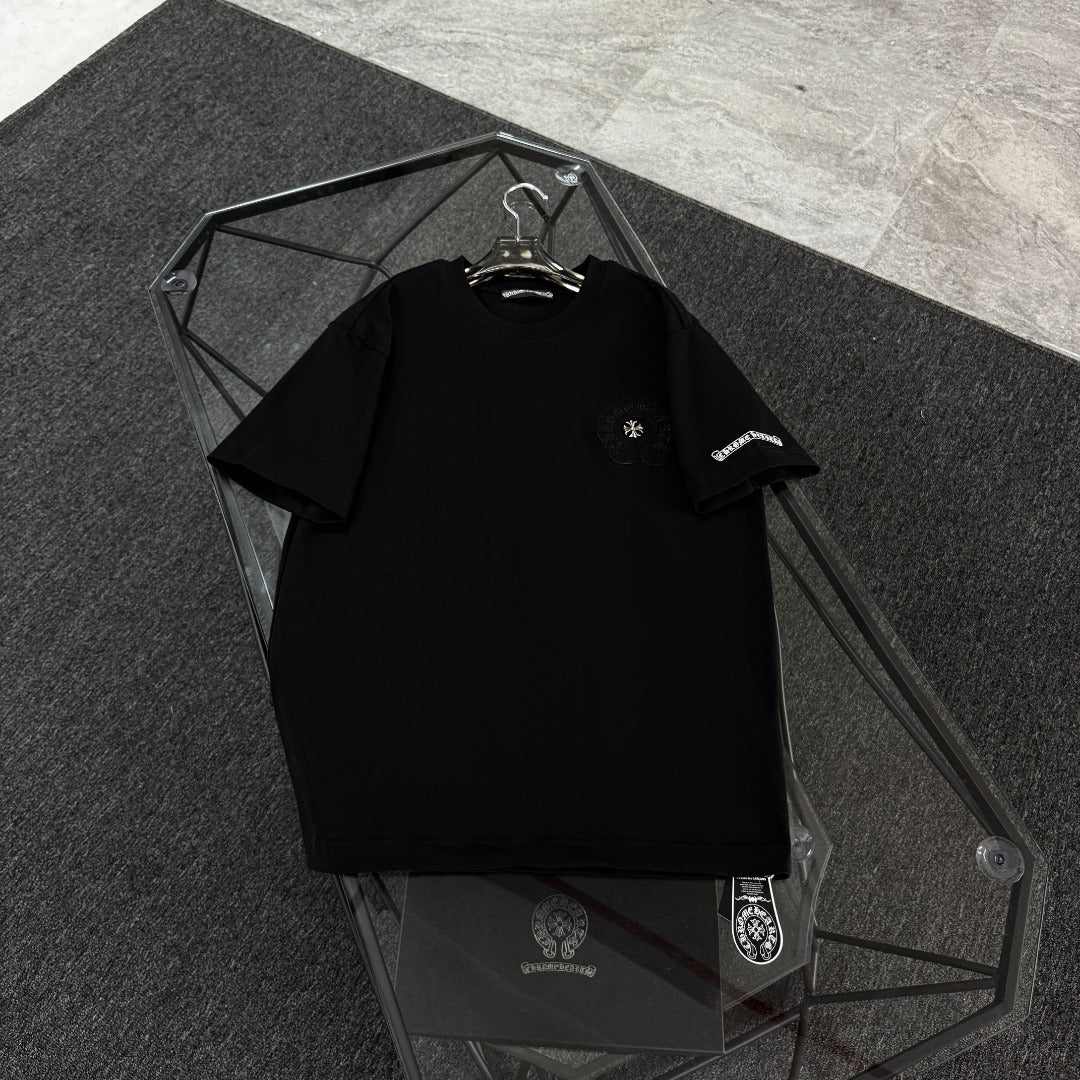 Chrome Hearts heavy-duty cross-stitch embroidery T-shirt