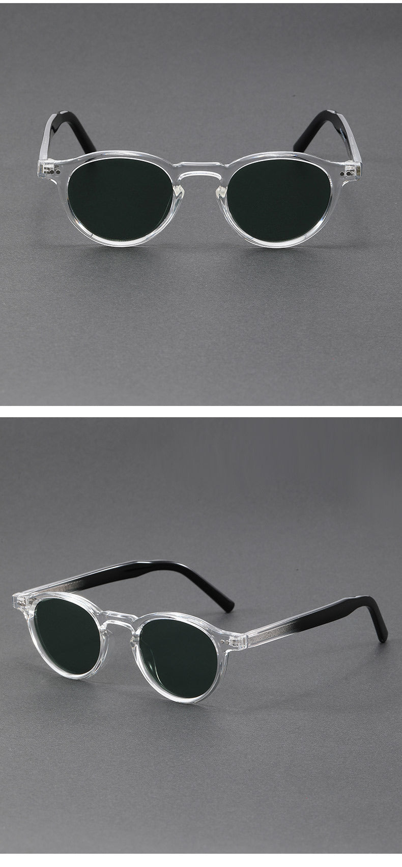 Small Round Frame Retro Acetate Sunglasses