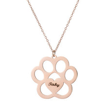 dog name necklace hollow claw love necklace