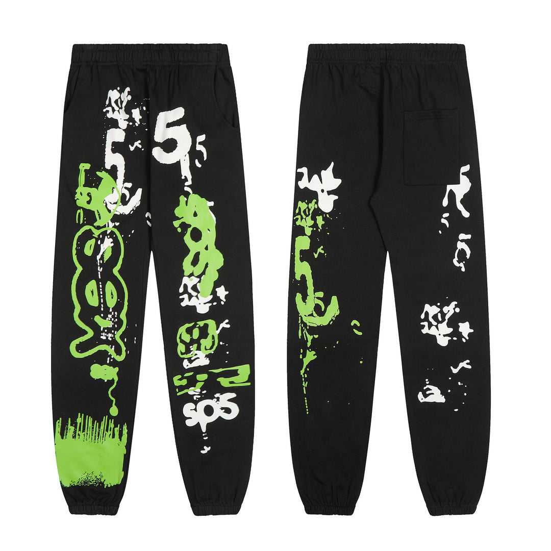 Sp5der555555 Spiderweb Foam Print Sweatshirt Set