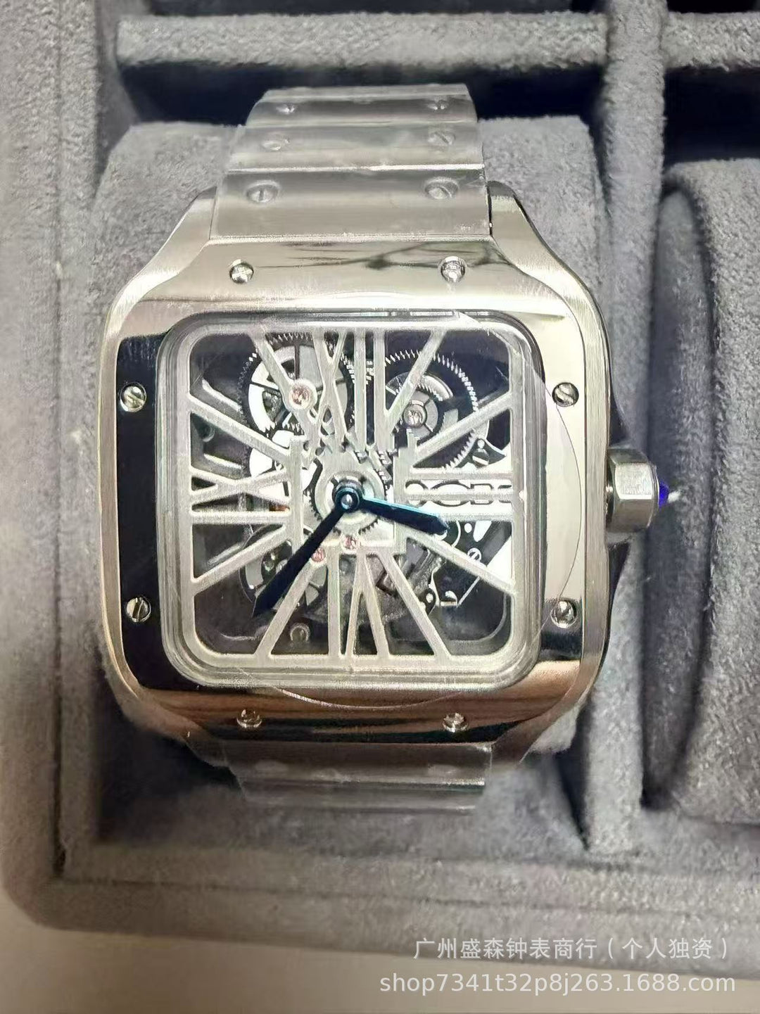 Square Roman series skeletonized quartz watches