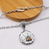 Retro style triangle plated 24k gold coin necklace