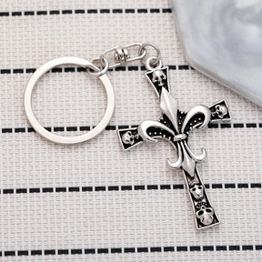 chrome hearts skull cross keychain