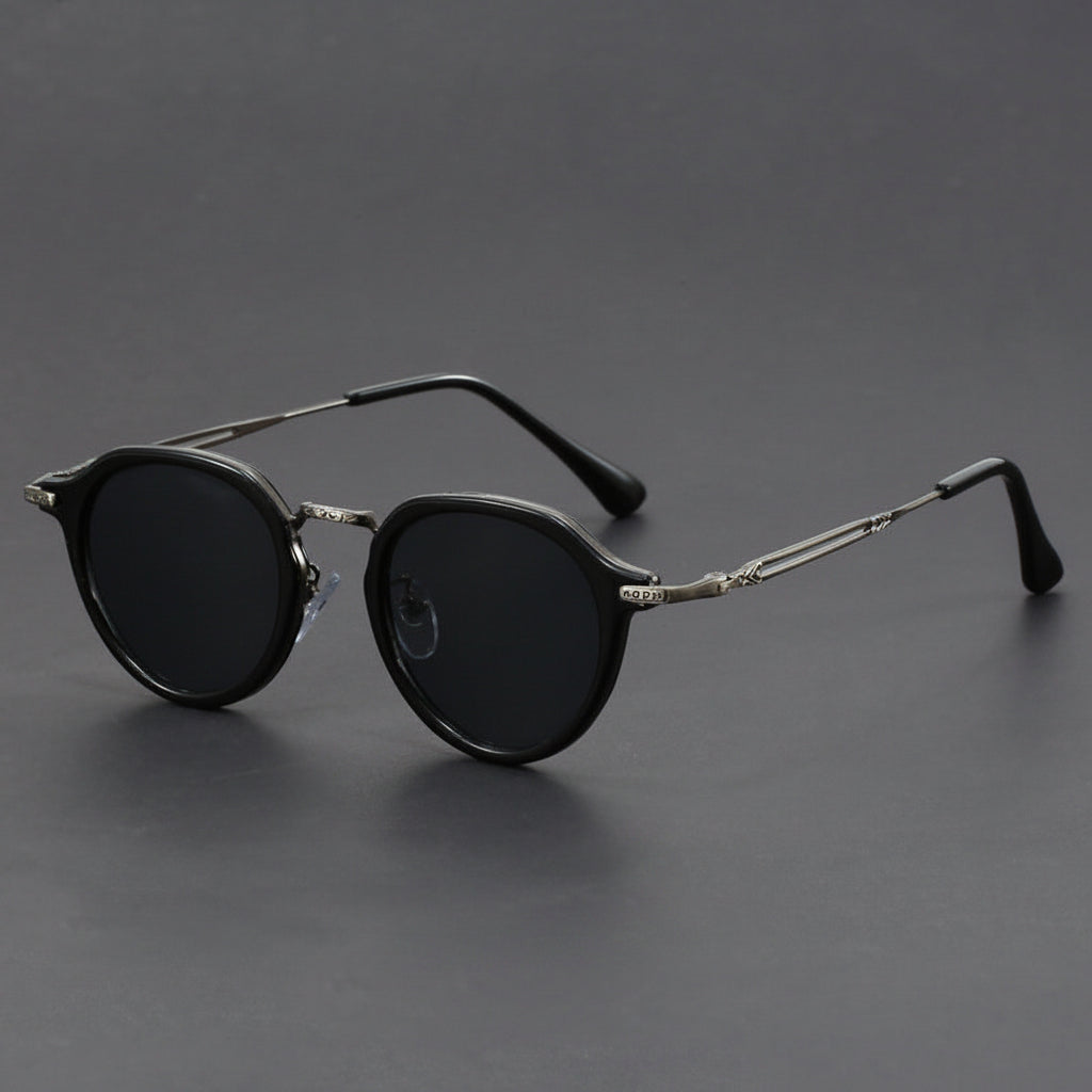 Steampunk metal round sunglasses
