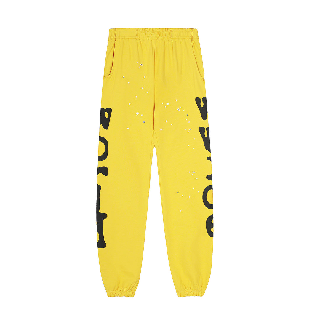Sp5der 555555 star pattern hooded trousers and sweatshirt
