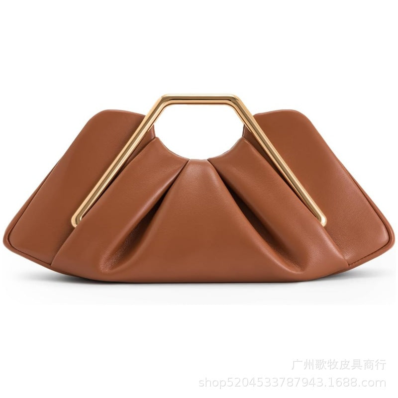 Retro PU "Cloud" Ruched Handbag