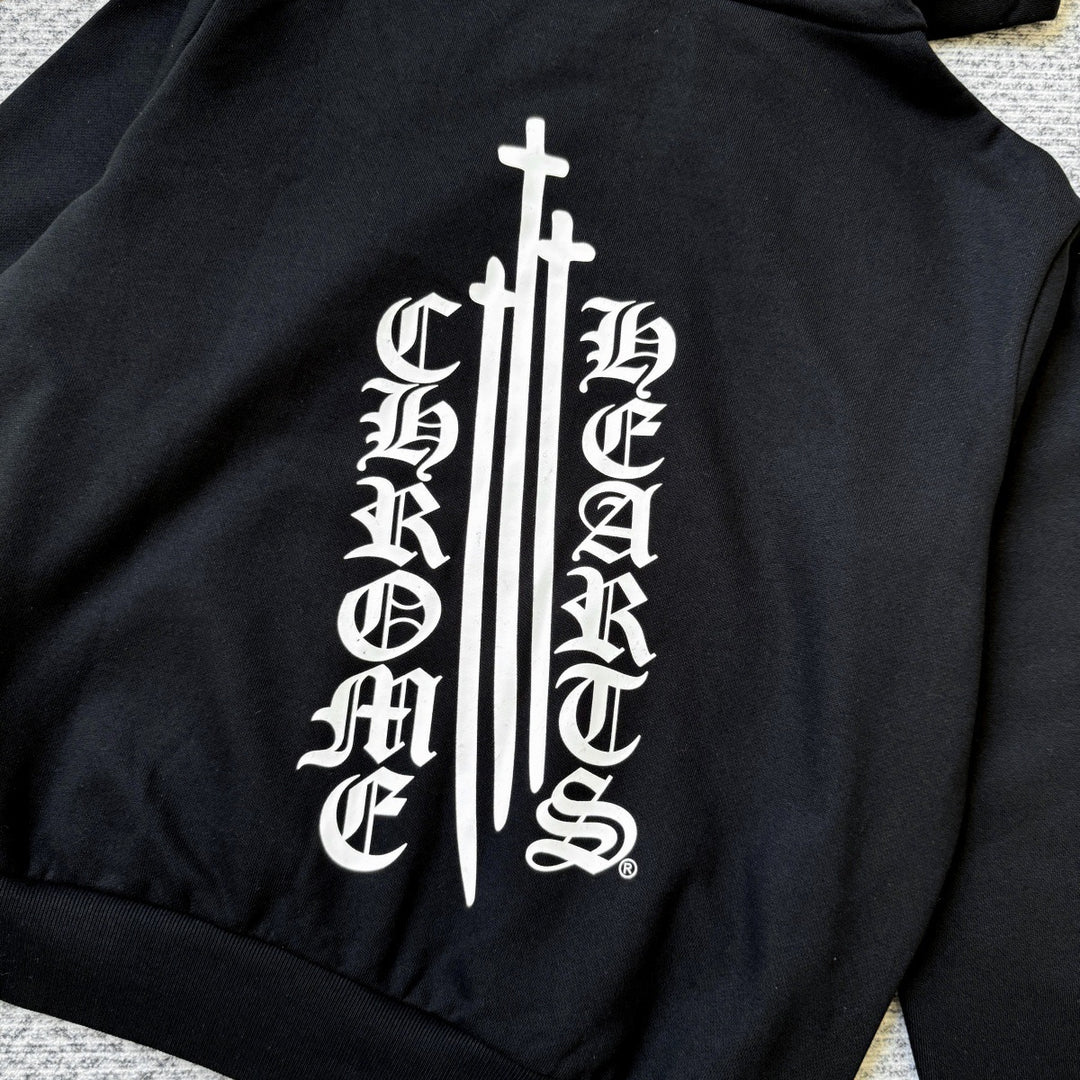 Chrome Hearts Sanskrit Sword Printed Zippered Hoodie