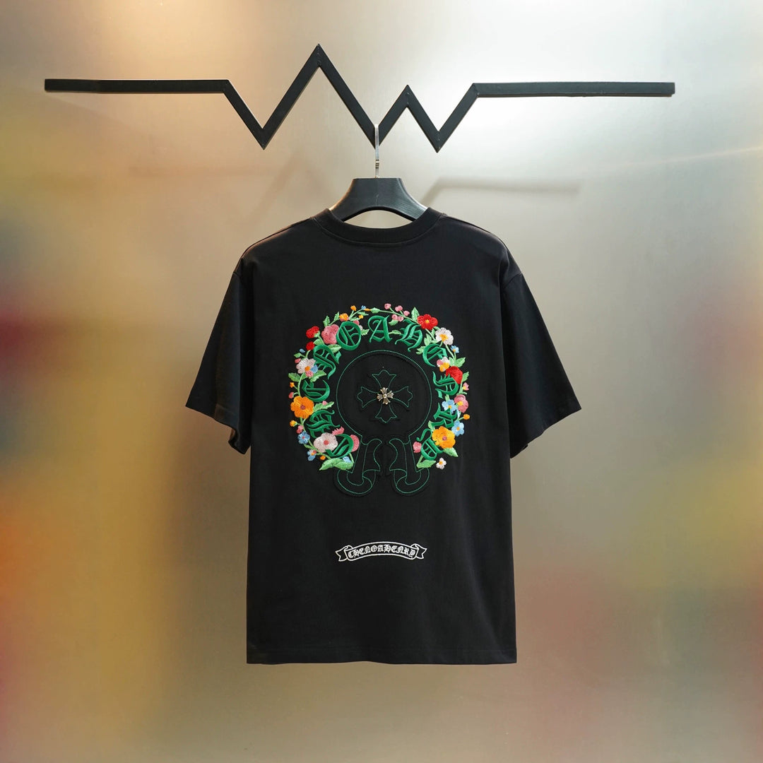 Chrome Hearts Colorful Tree Planting Garden Embroidery T-Shirt