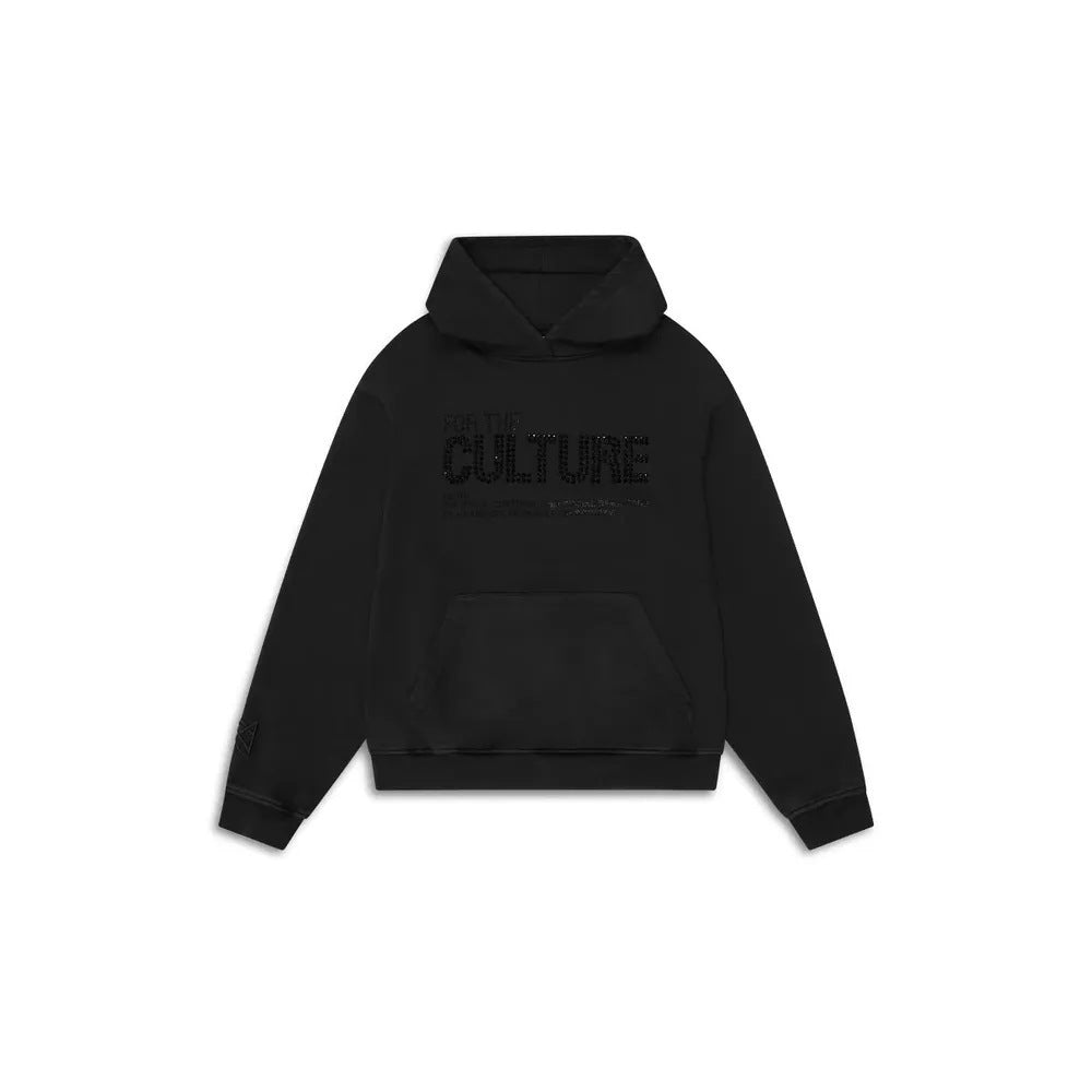 For the Culture Rhinestone and Letter Print Hooded Sweatshirt