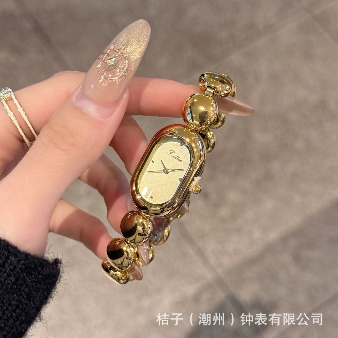 Steel Strap Oval Bracelet Watch