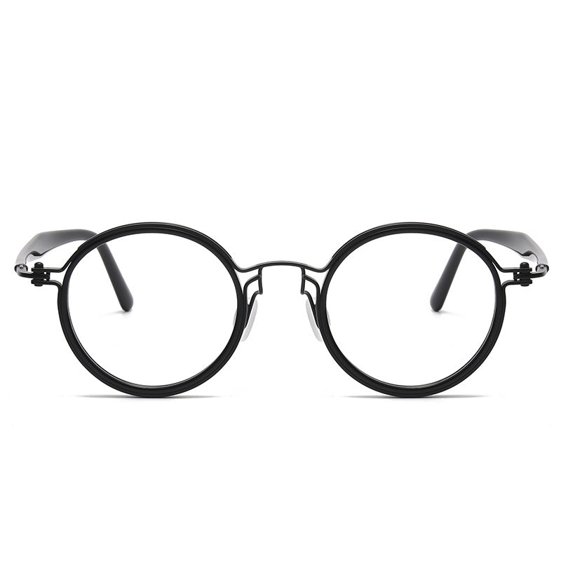 Large round pure titanium eyeglass frames