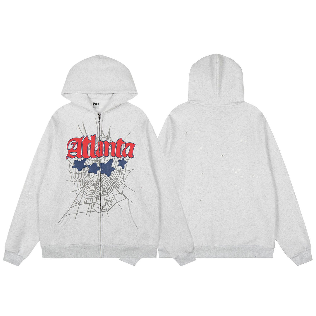 Sp5der555555 Spiderweb Foam Print Sweatshirt Set