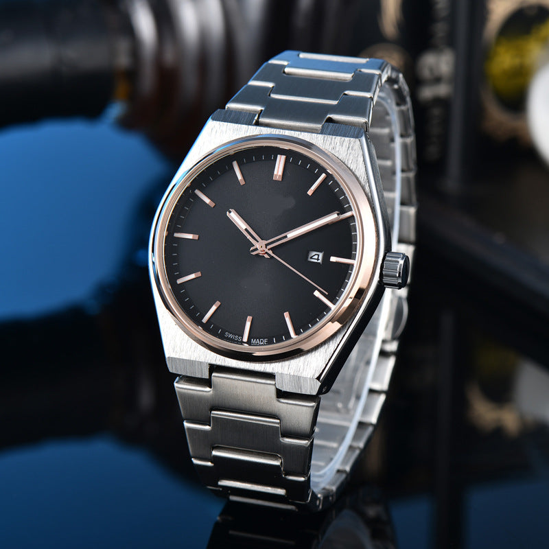 Classic Simple and Generous Solid Steel strap Watch