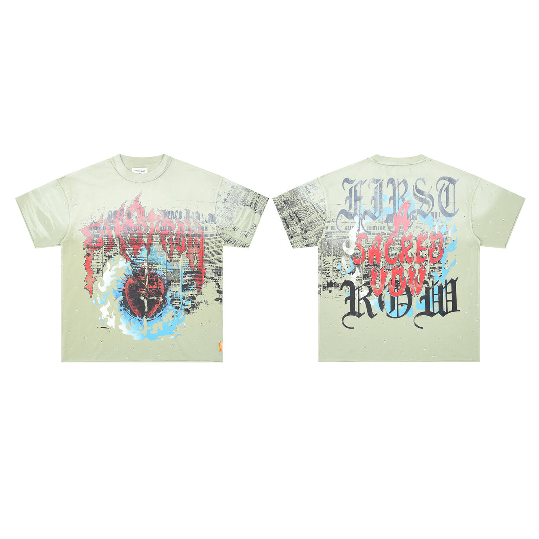 FIRST ROW LOST UTOPIA UNIVERSE CROPPED TEE White