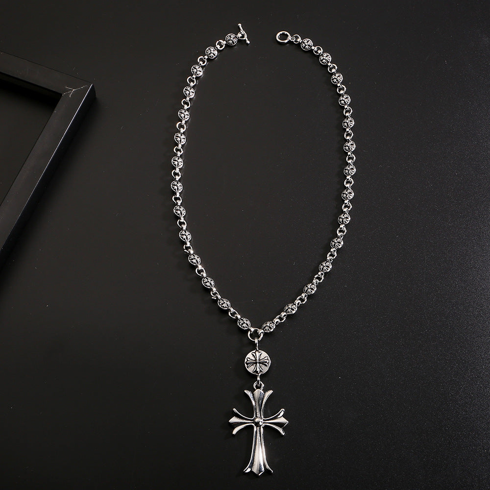 Chrome Hearts Style Dark Cross Necklace