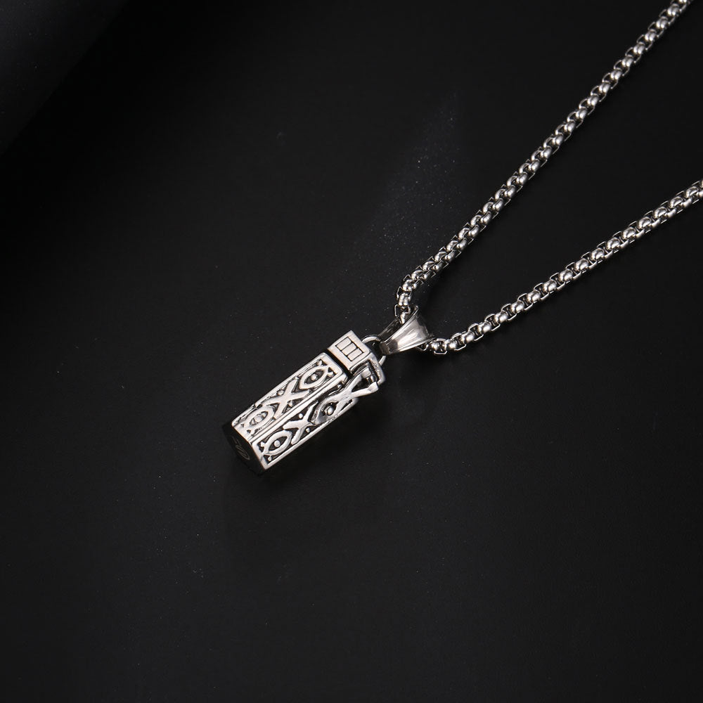 Aromatherapy Essential Oil Hollowed-out Silver Necklace