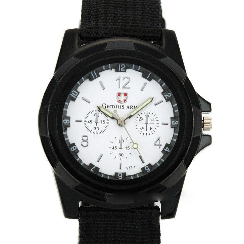 Stylish Military-Style Watch with Nylon/Fabric Strap