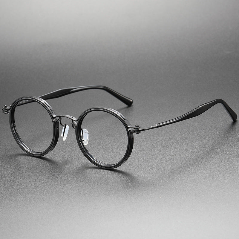 Large round pure titanium eyeglass frames