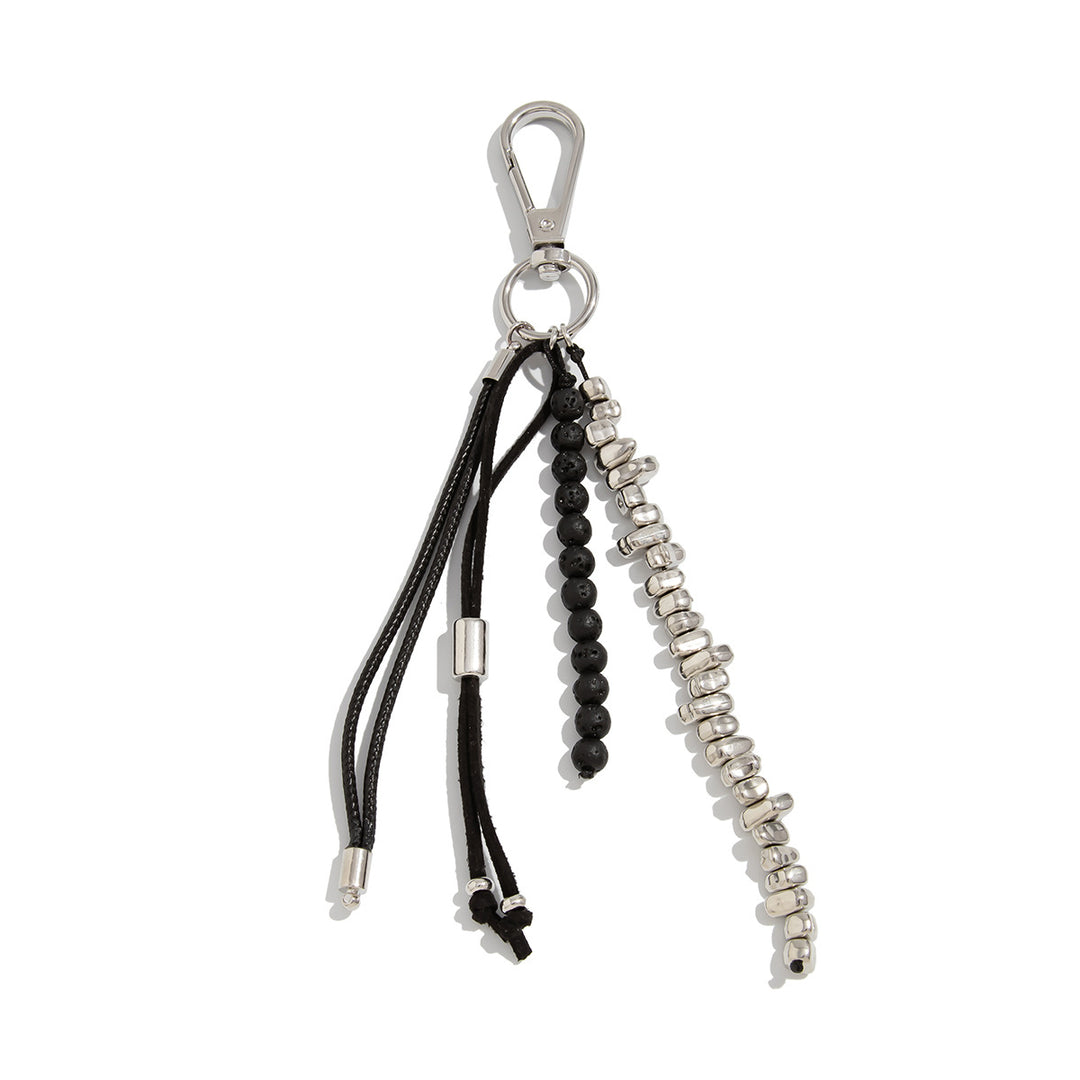 Volcanic Stone Tassel Beaded Keychain