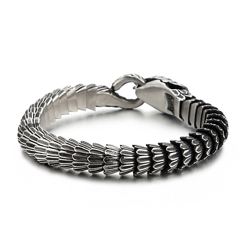 Retro stainless steel snake bracelet