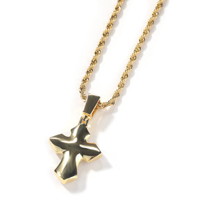 Rose Gold Cross Pendant with Micro-Zirconia