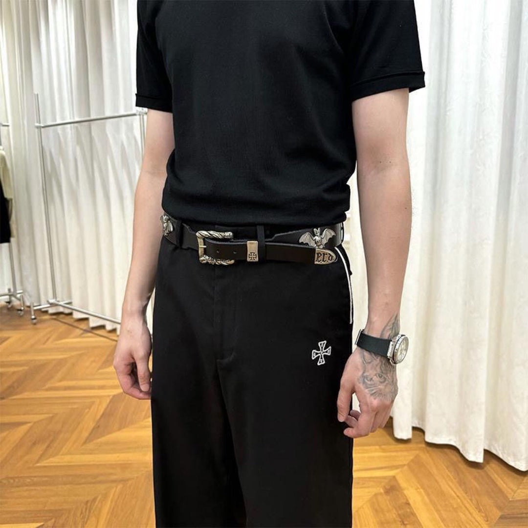 Melancholic Rich Second Generation Bat Cross Metal Belt