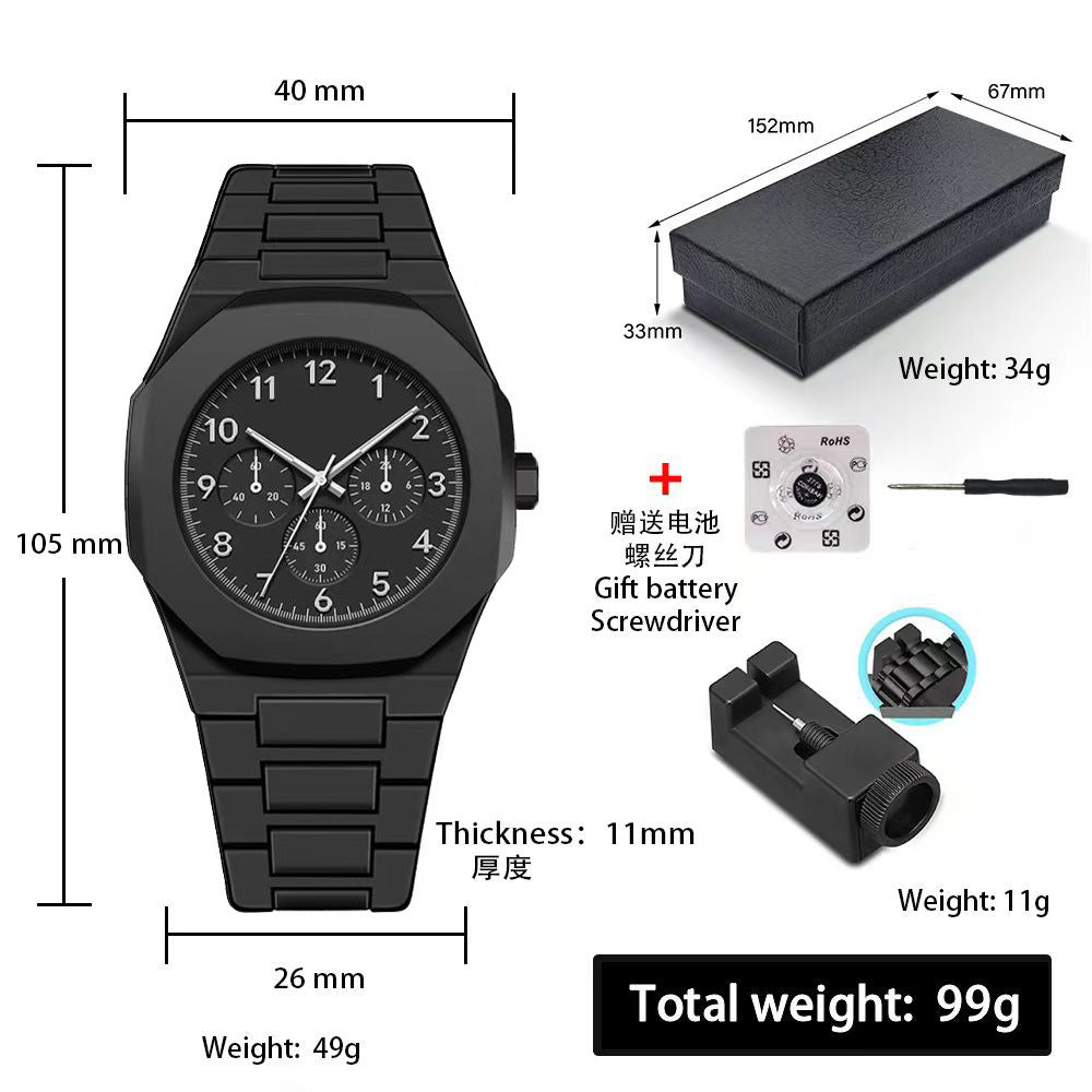 Sports-Style Waterproof Plastic Watch with Arabic Numerals