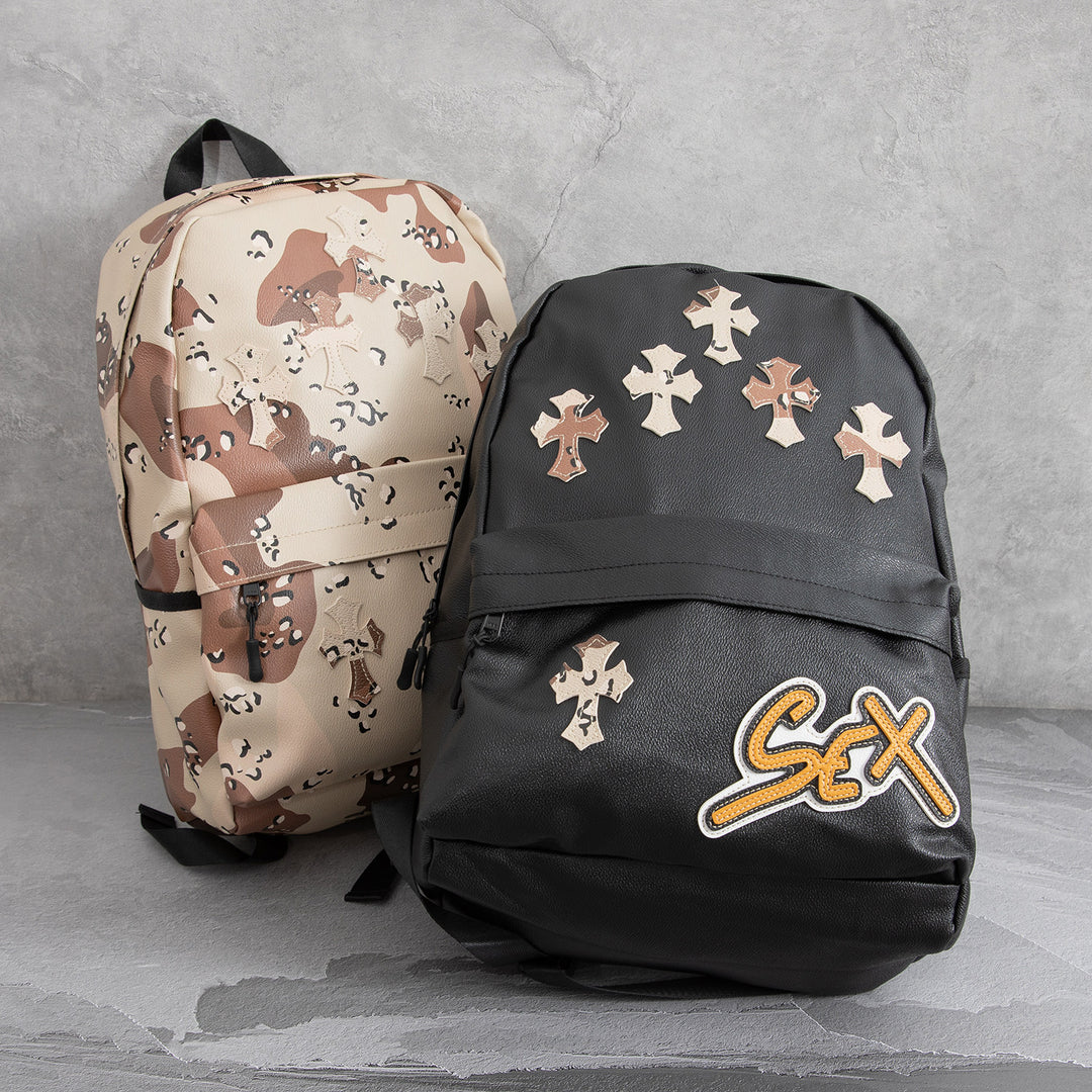 Chrome Hearts Cross Large Capacity PU Leather Backpack