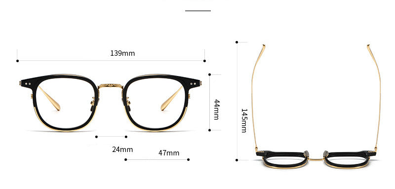 Retro and artistic carved pure titanium glasses for smaller faces