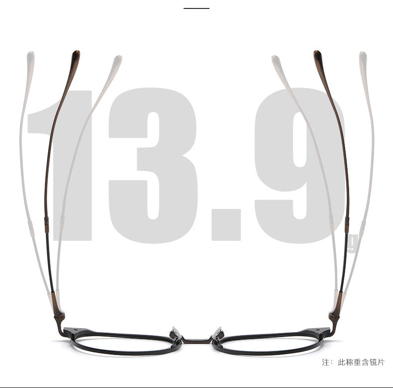 Retro Round Glasses Two-Tone Titanium & Acetate Frame