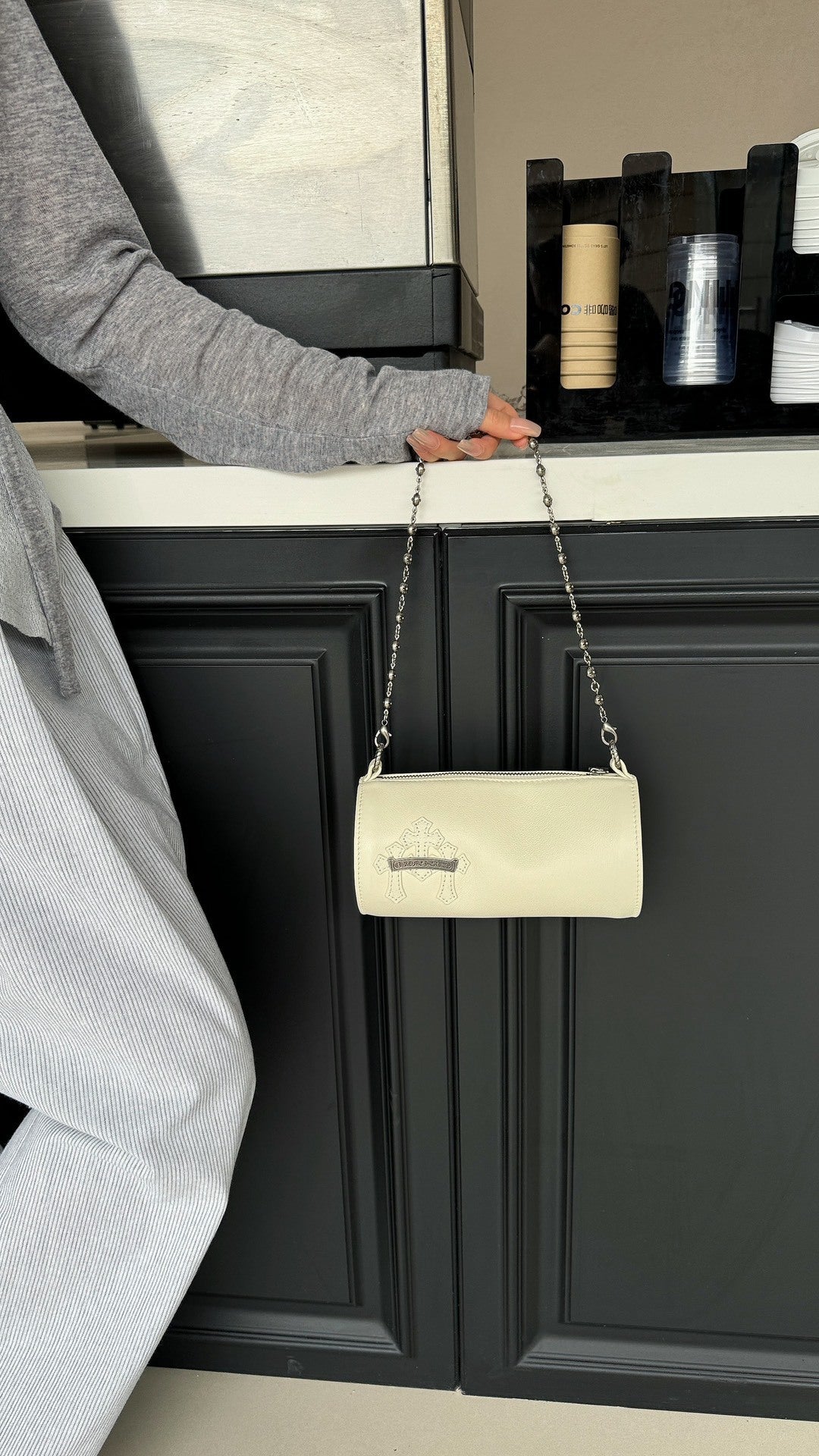 Chrome Hearts cross pencil mini cylindrical handbag