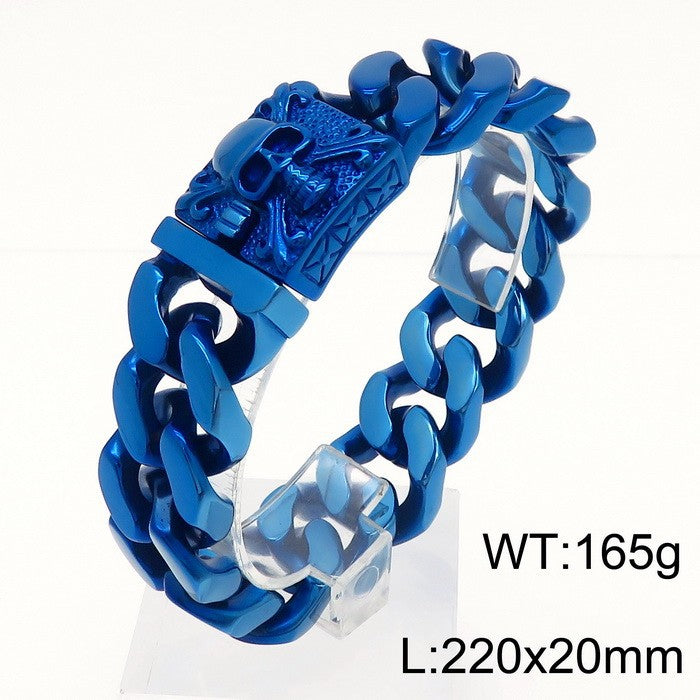 Skull Cuban chain titanium steel bracelet