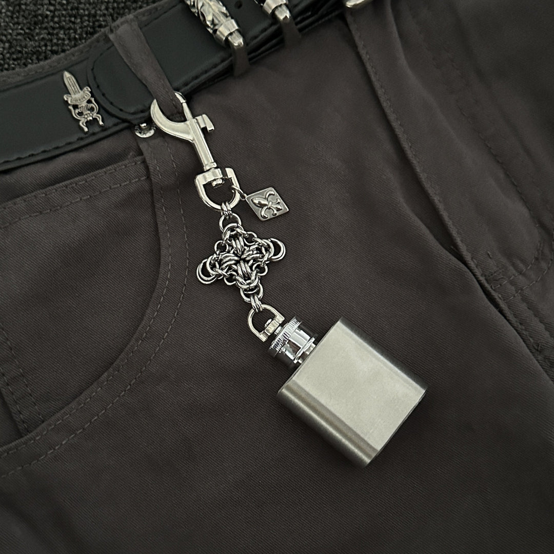 Chainmail Flask Mini Flask Keychain