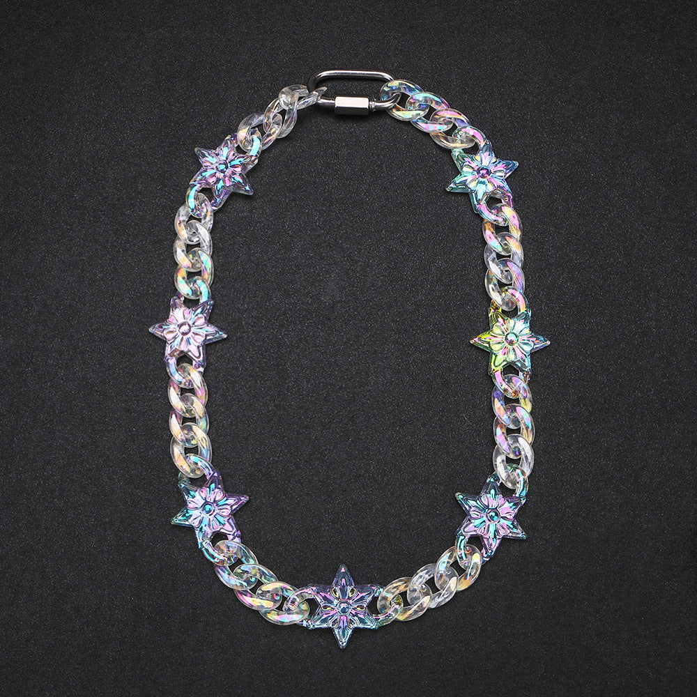 Chrome Hearts transparent resin acrylic cross necklace