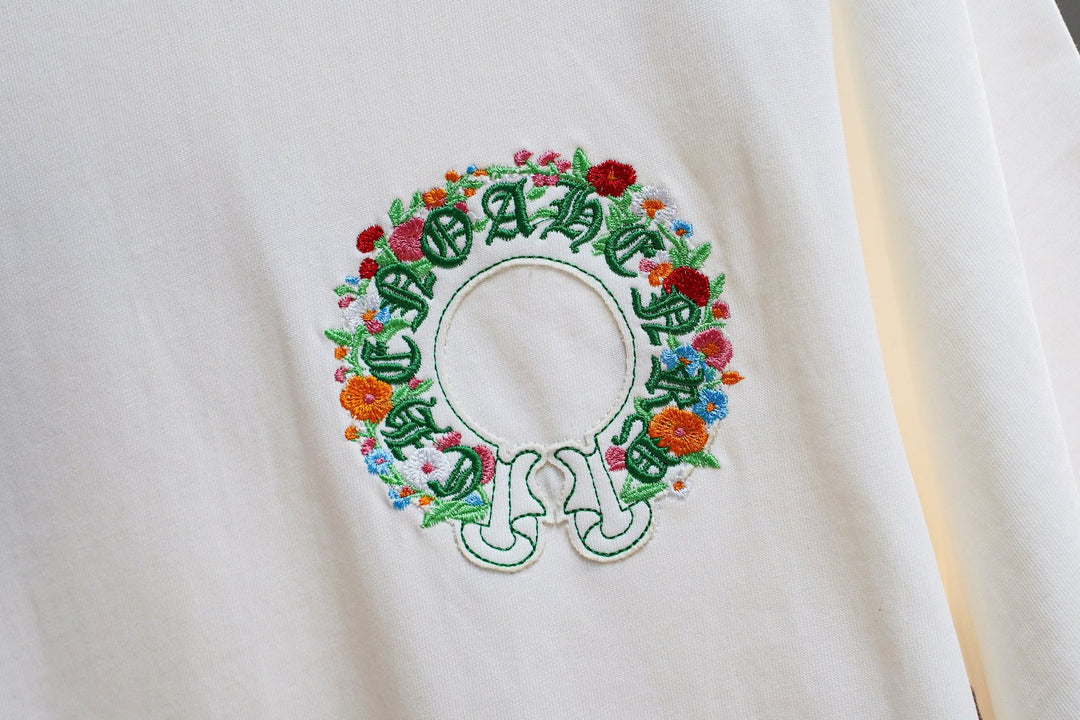 Chrome Hearts Colorful Tree Planting Garden Embroidery T-Shirt