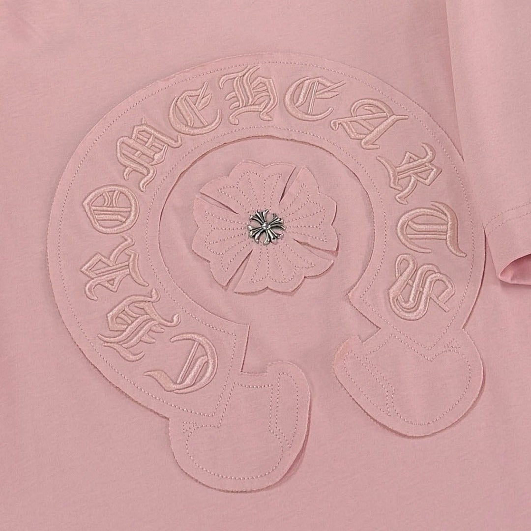 Chrome Hearts heavy-duty cross-stitch embroidery T-shirt