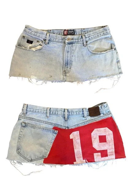 Y2K Gothic Style Digital Print Patchwork Mini Skirt
