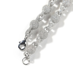 10mm Micropaved 5A Zirconia Ball Chain Necklace