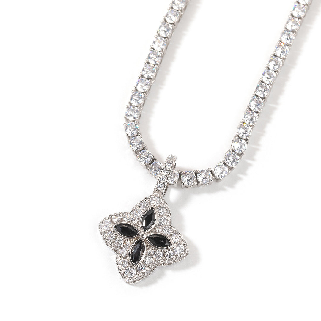 Cubic Zirconia Colorful Four-Leaf Clover Pendant