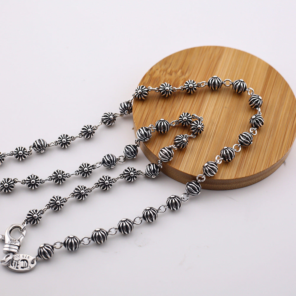 chrome hearts round bead necklace